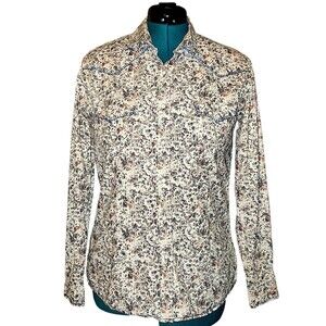 Vintage Panhandle Slim Floral Paisley Western Shirt with Pearl Snaps Size M